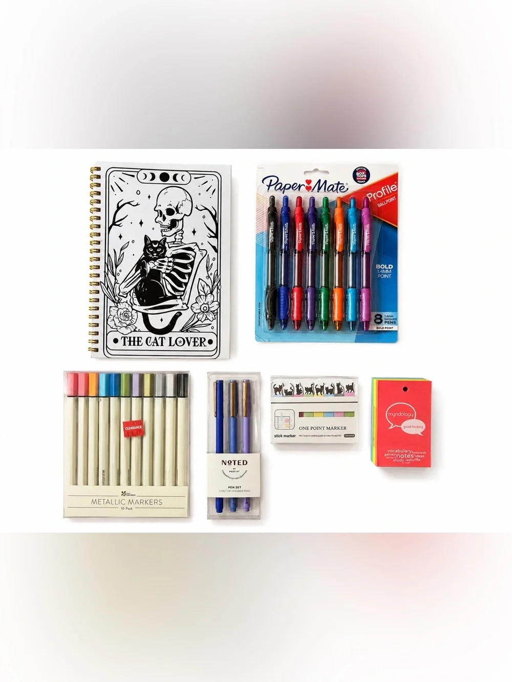 Stationery Bundle Notebook Pens Markers Sticky Notes Flashcards Mixed Lot - Picture 1 of 9